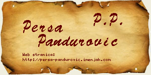 Persa Pandurović vizit kartica